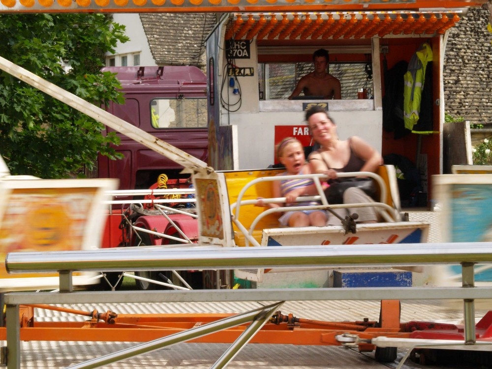 Funfair on the village green, Kirtlington, Oxon.