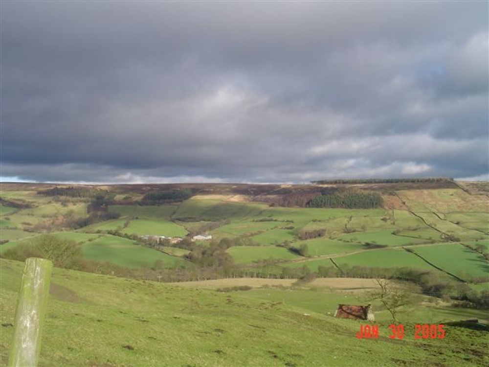 Photograph of view of east side of valley. Rosedale Abbey, North Yorkshire