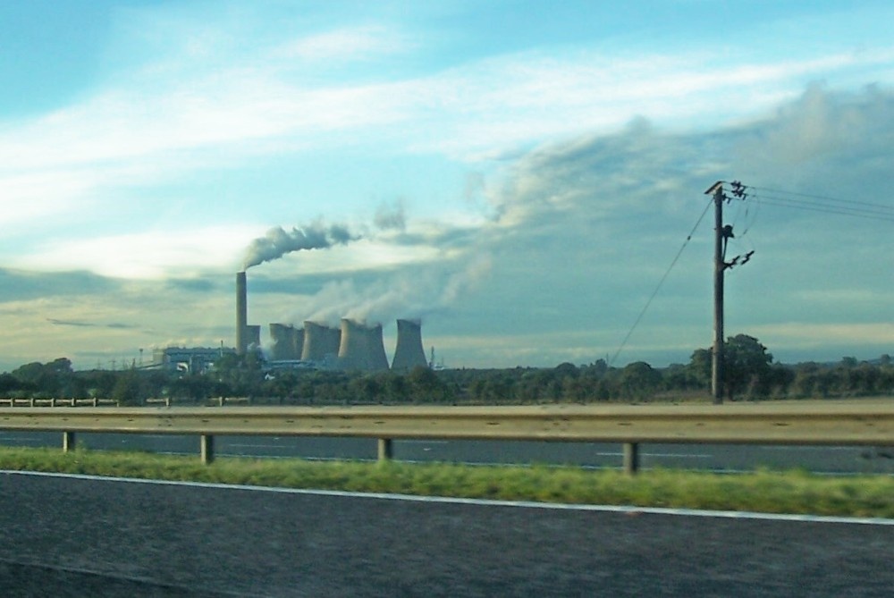 Egborough Power Station from the M 62 Motorway