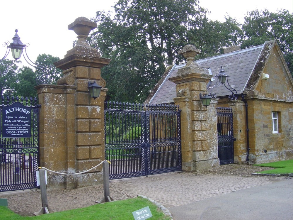 The gate of Althorp House near Northampton, Northamptonshire
