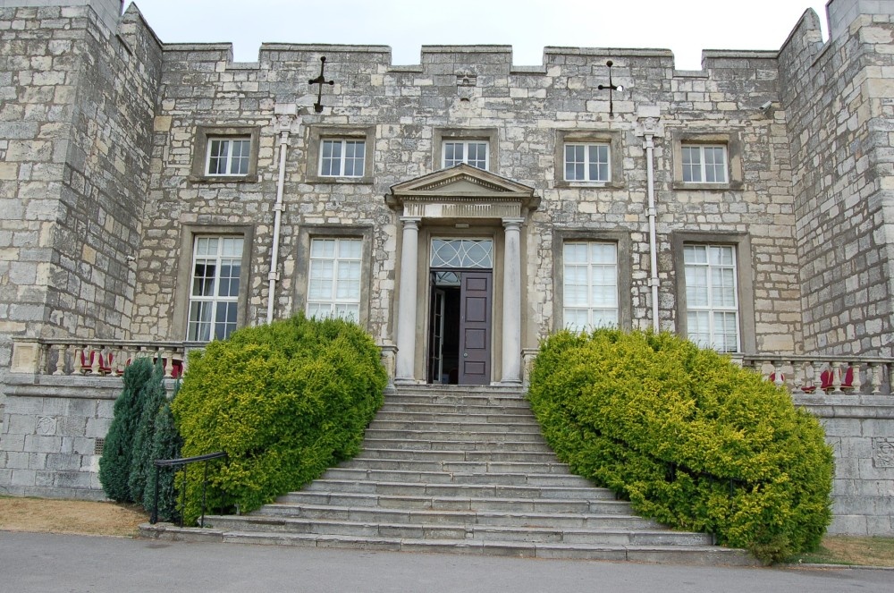 A view of the Entrance to the Main Hall at Hazlewood Castle Nr Tadcaster, North Yorkshire