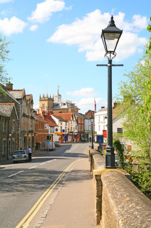 Bridge St view from the Abingdon Bridge, Abingdon, Oxfordshire.