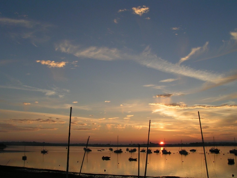 A perfect sunset over Mudeford Harbour, Dorset
