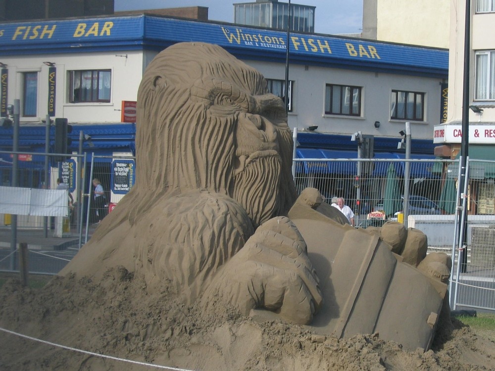 Sand sculpture at Weston-super-Mare, North Somerset