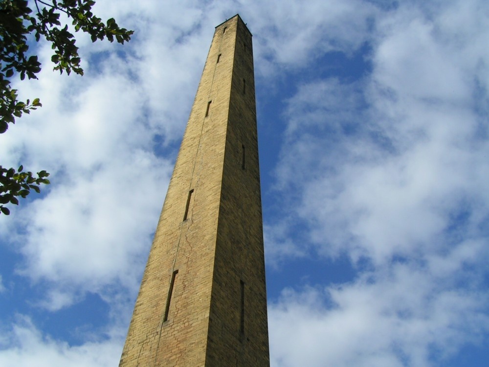 This is the famous chimney stack at Salt Mill in Bradford