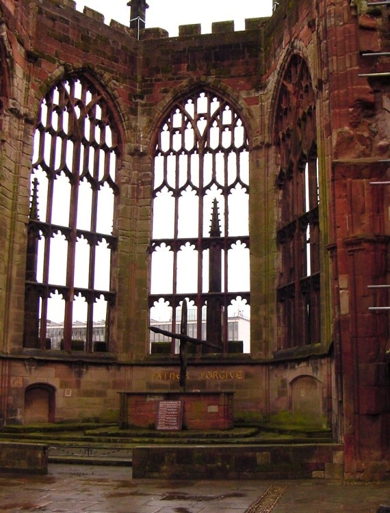 The altar of the old Coventry Cathedral