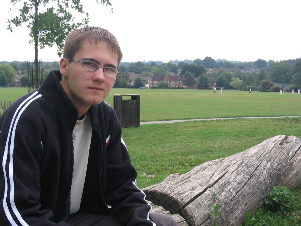 Lindfield, traveller Jirka Volcik and Lindfield playground behind