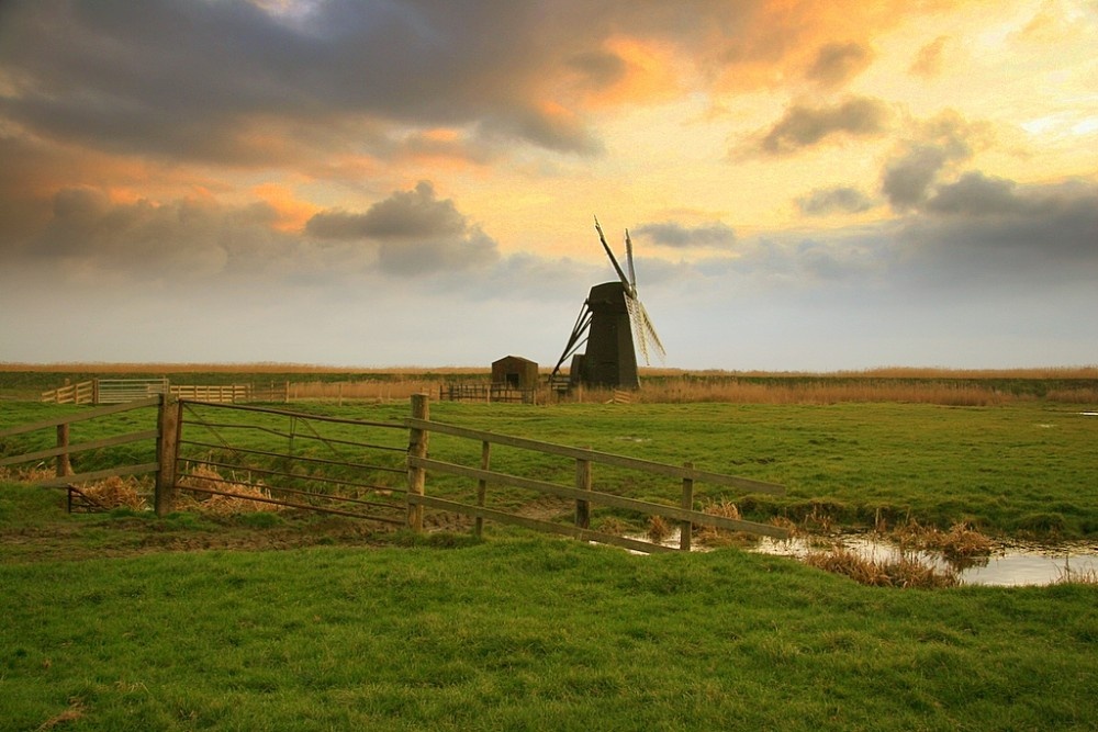 Herringfleet drainage mill near Somerleyton in Suffolk on the Southern Broads.