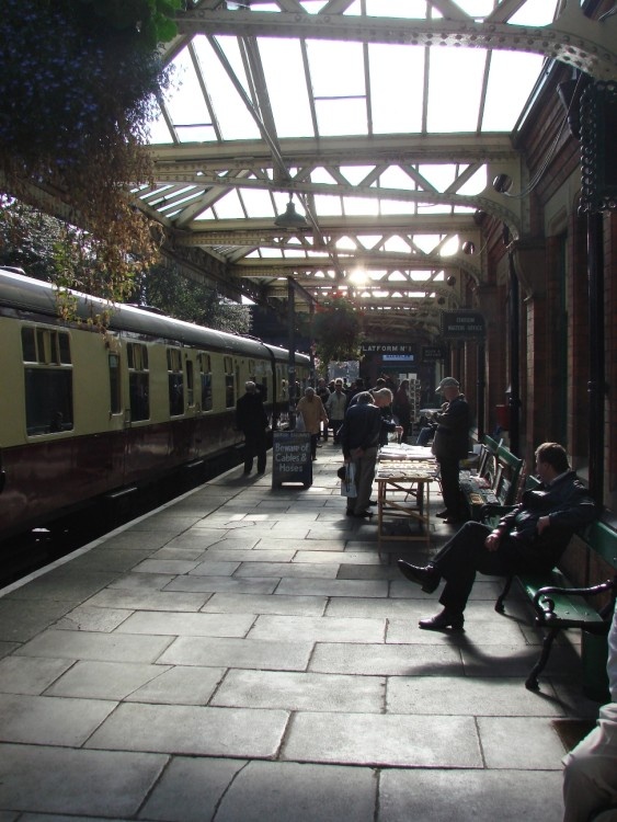 Platform One at Loughborough Station on the Great Central Railway, Leicestershire.