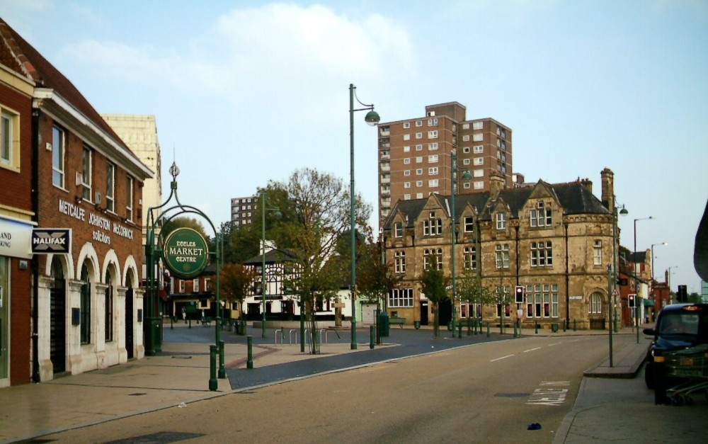 The very centre of Eccles, Greater Manchester