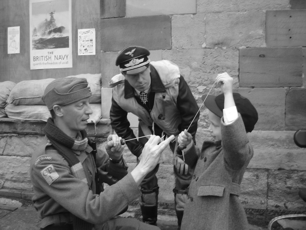 A WW2 Event at Pickering, North Yorkshire, pictured are Pikey, Hermann The German Airman & George.