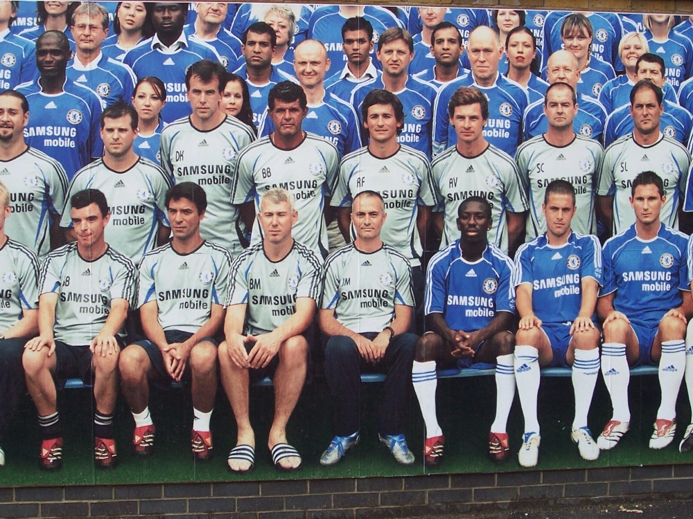 Chelsea Football Club - Team Photo on Stadium Wall