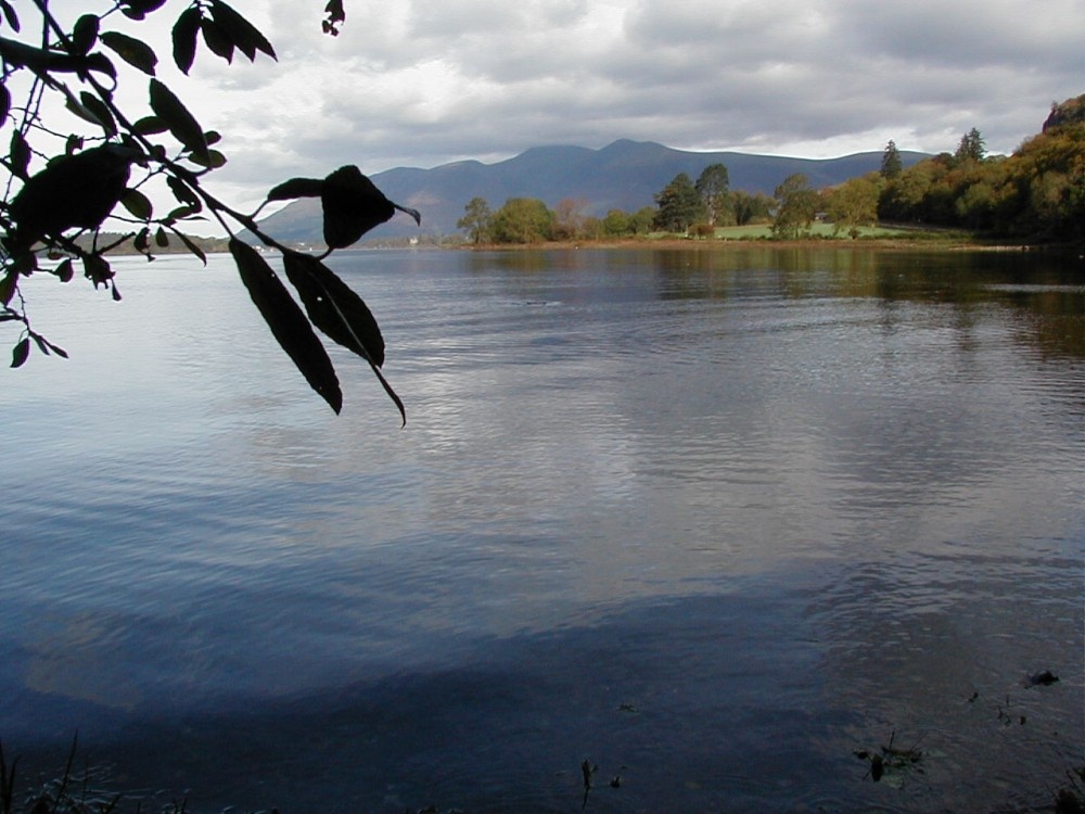 shore of Derwent, looking towards skiddaw, Lake district.