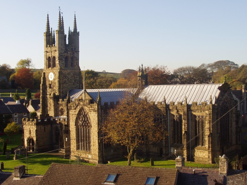 Photograph of Tideswell Church, known as 'Cathedral of the Peak'. The centre piece of the village.