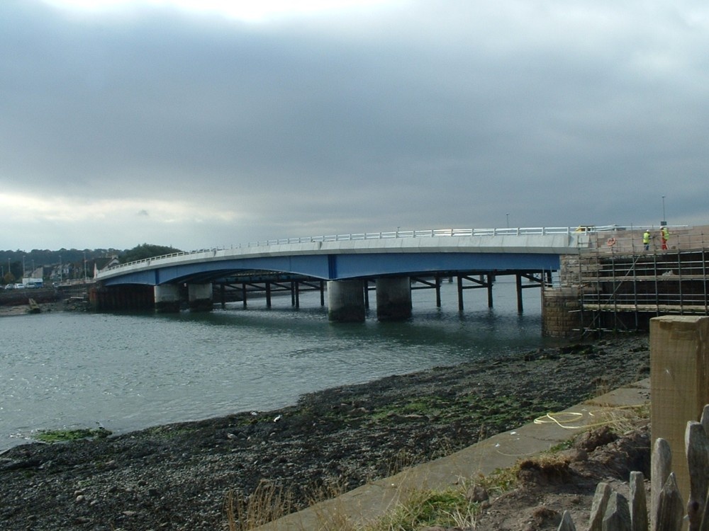 Temporary bridge connecting Rossie Island, and Ferryden, to Montrose