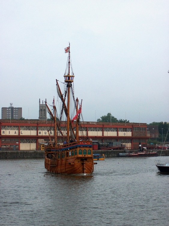 The Matthew in replica afloat in Bristol