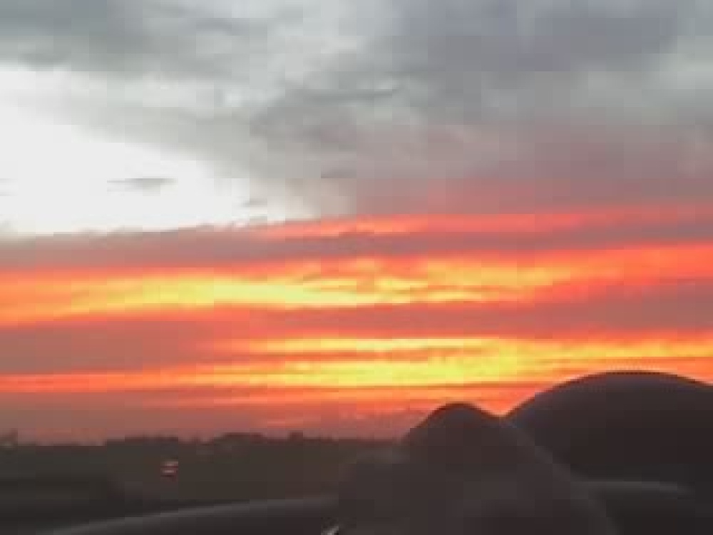 The sunset in Gedney Hill, Lincolnshire