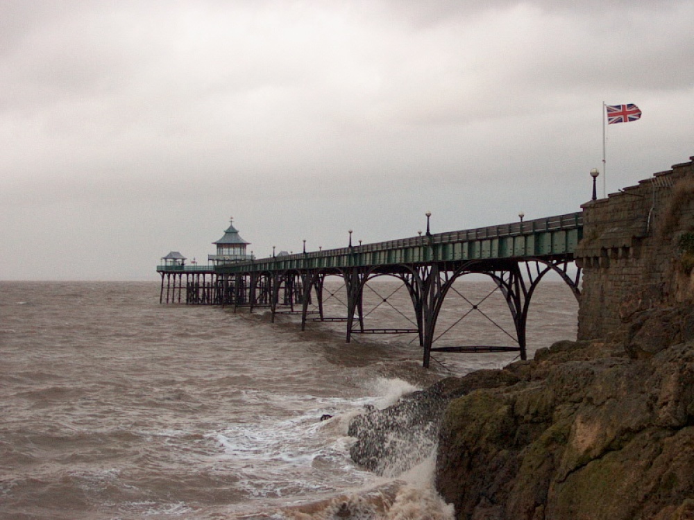 Clevedon Pier from the bank. Clevedon, Somerset