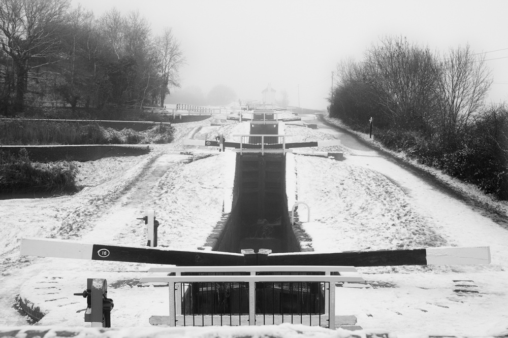 Foxton Locks at New Year. Leicestershire