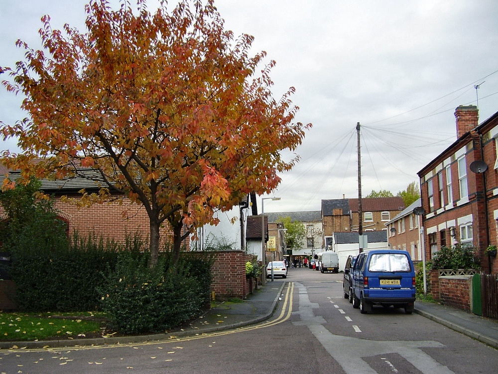 Willoughby street, Beeston, Nottinghamshire.(market on right hand side top of street)
