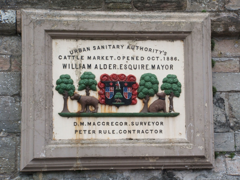 Plaque on town walls somerfield carpark, Berwick upon Tweed, Northumberland.