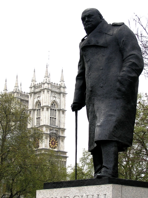 Winston Churchill Statue in Parliament Square London - May 2006
