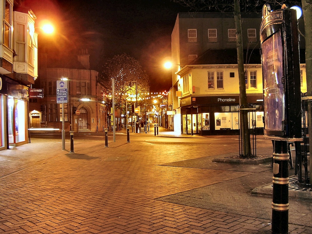 View from Beeston square looking towards Beeston High Road, Beeston, Nottinghamshire.