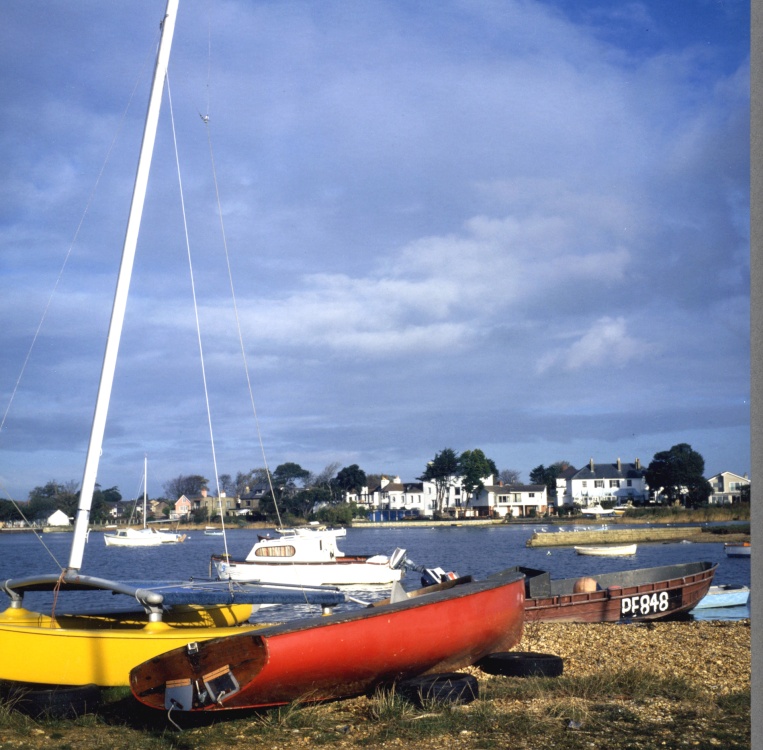 Boats at Mudeford Quay, 1985