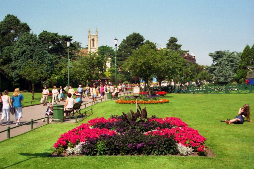 The Central Gardens in high season. Bournemouth, Dorset