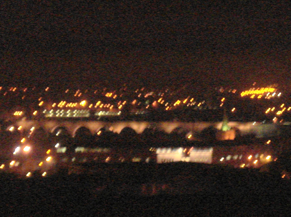 Photograph of A view of Mansfield by night from Berry Hill Hill.