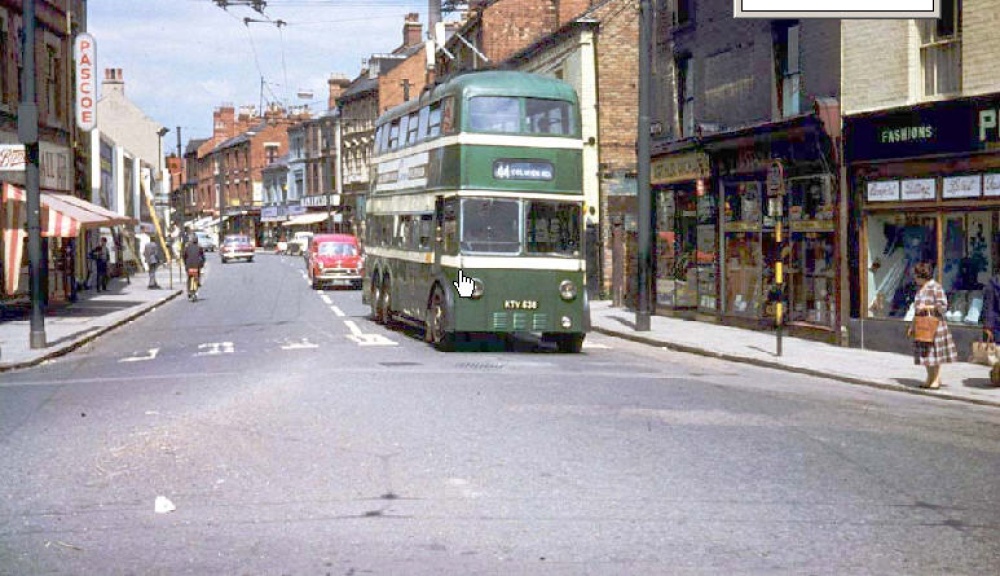 Photograph of View looking down Main Street, Bulwell, Nottingham (circa 1966)