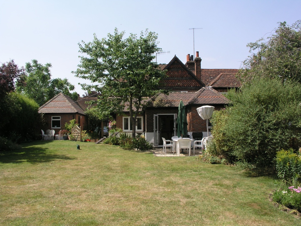 Typical old cottage and garden in Dorking, Surrey