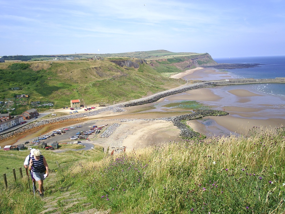 Photograph of Skinningrove and Warsett Hill from the Cleveland Way.