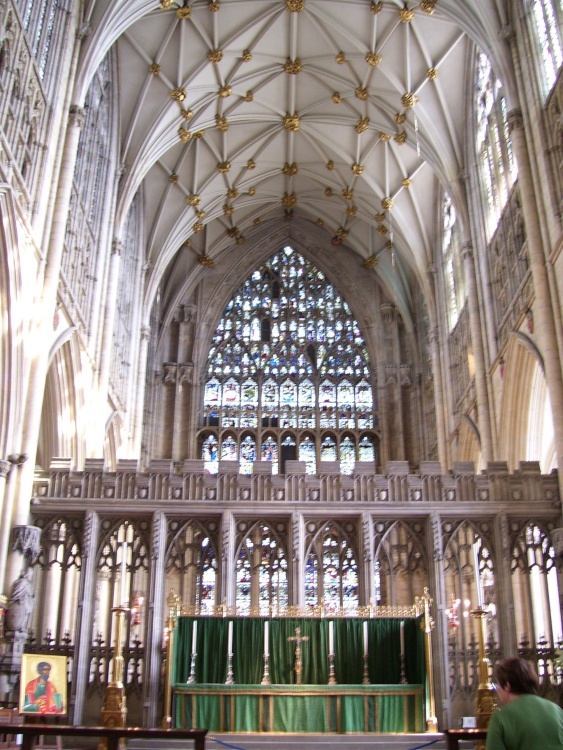 Stained Glass in York Minster, York, North Yorkshire.