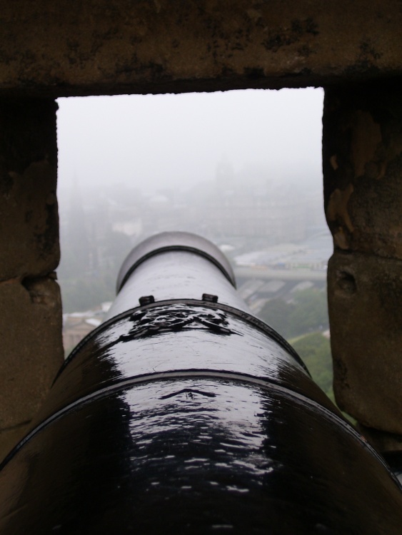 Cannon of Edinburgh Castle, Edinburgh, Midlothian, Scotland.