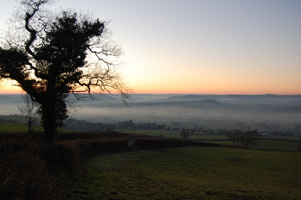 Photograph of Musbury in the Axe valley..Christmas 2006