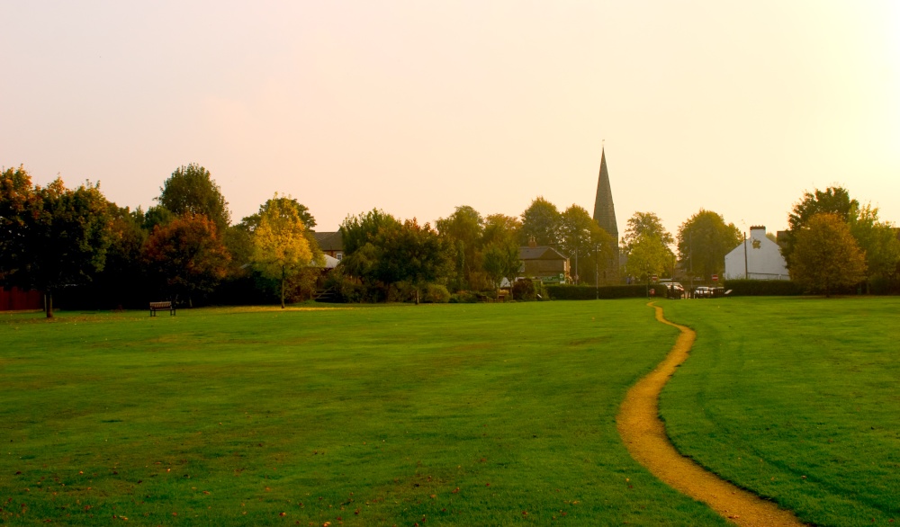 Photograph of View to Breaston green from the park, Breaston, Derbyshire.