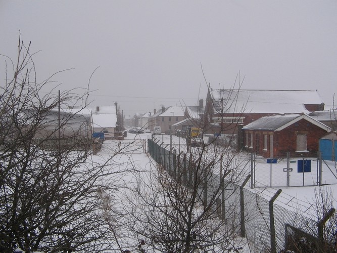Looking down queen street from the gasworks in the snow 2006, Millom, Cumbria