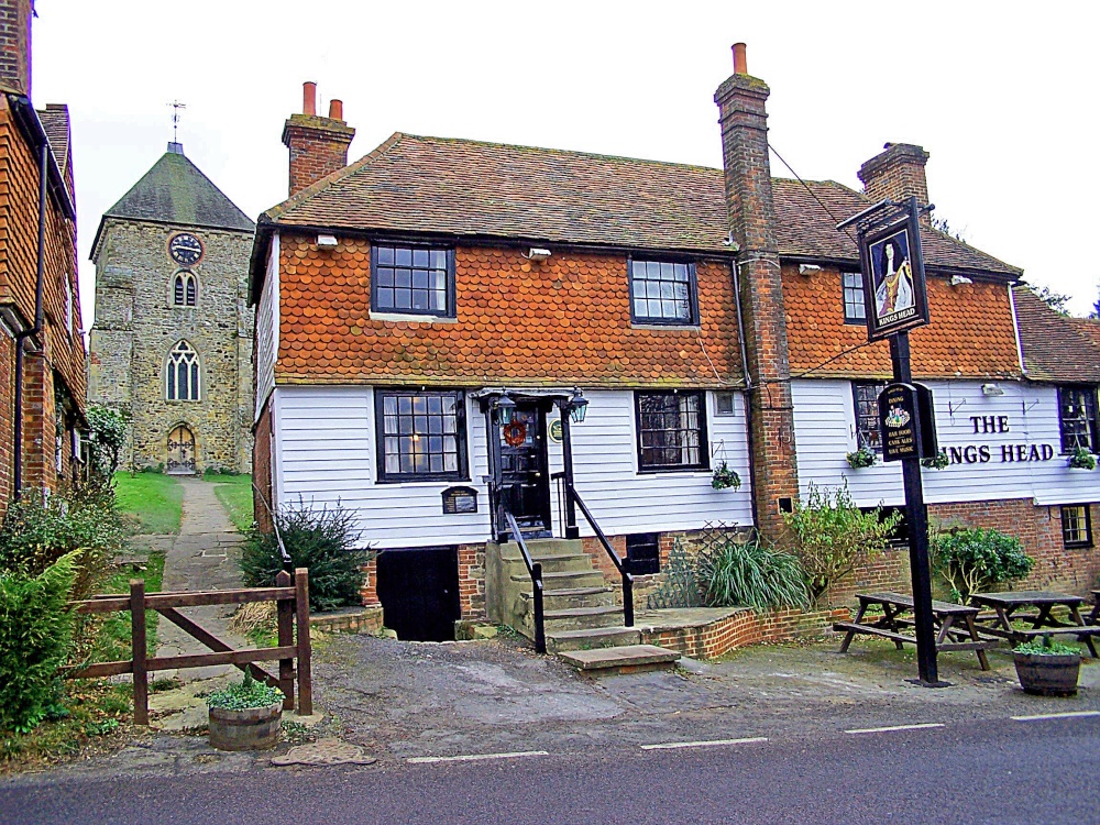 The Kingshead pub, Rudgwick, on the Surrey Sussex border.