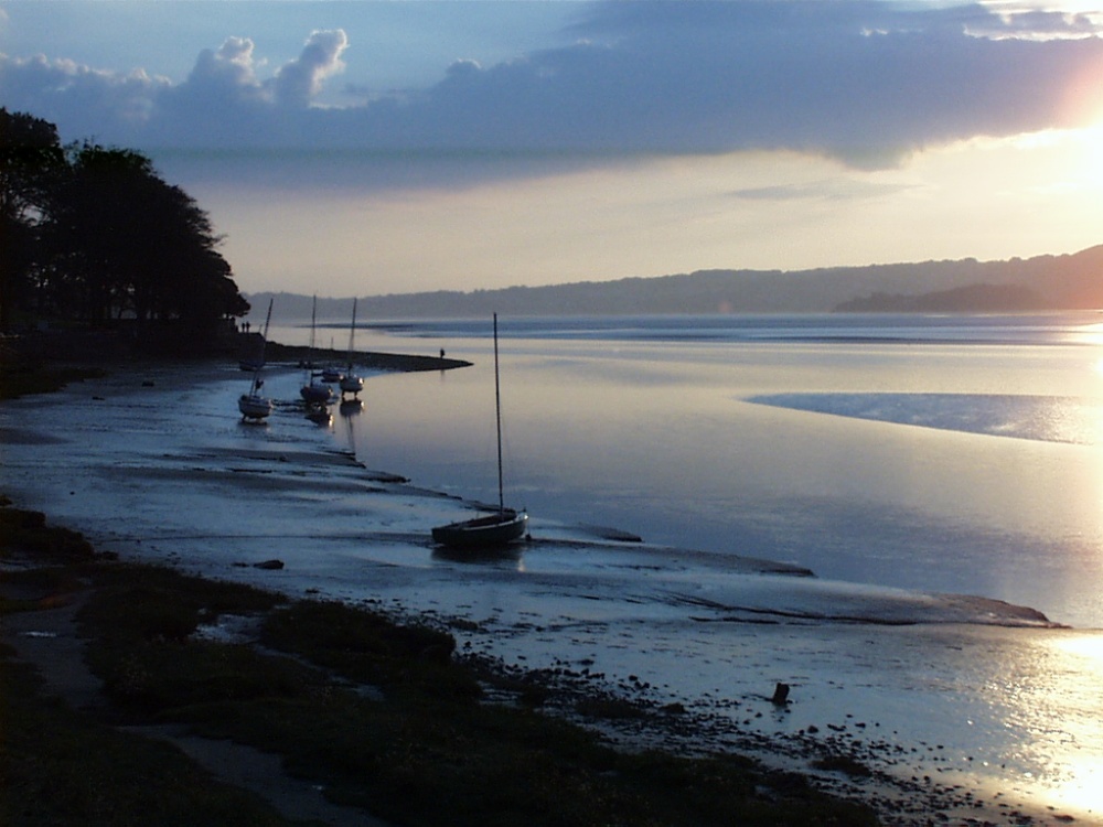 Sunset over the Kent estuary, Arnside, Cumbria, September 2006.