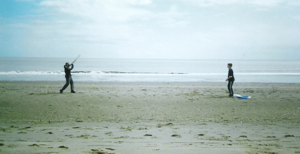 A game of cricket on Skegness beach.