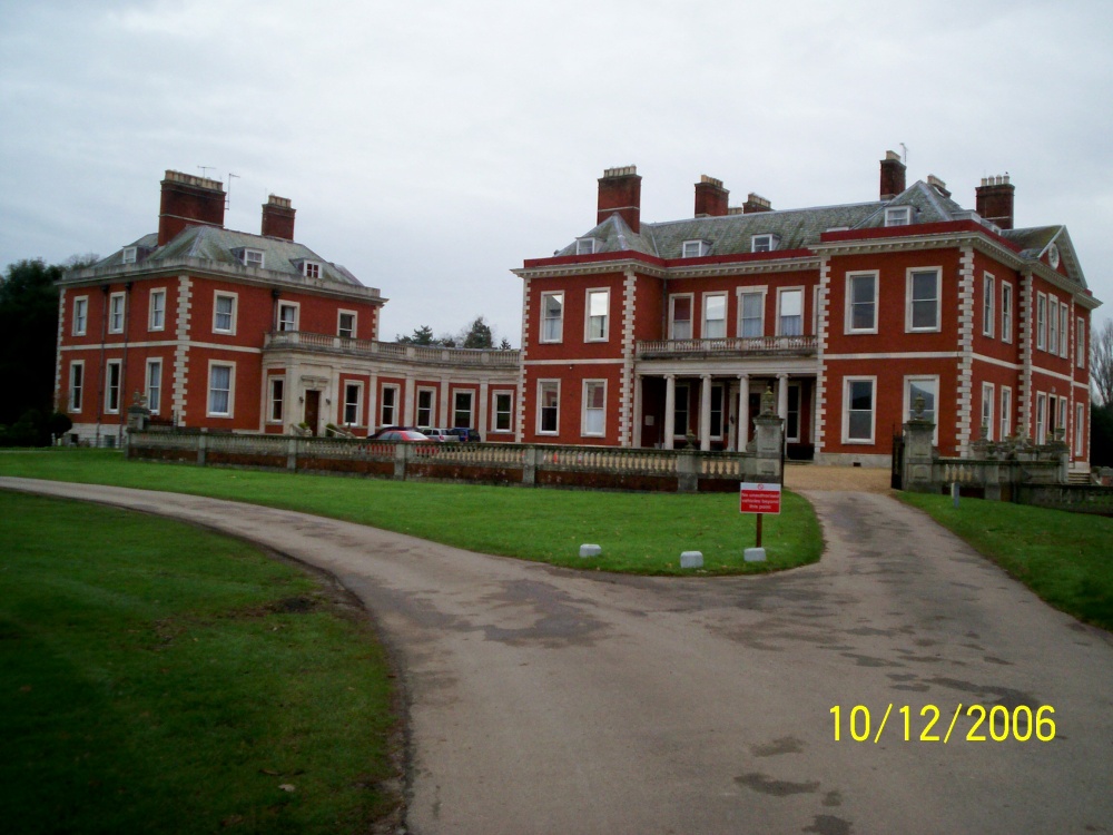 View of Fawley Court as you approach the main building. Henley on Thames, Oxfordshire