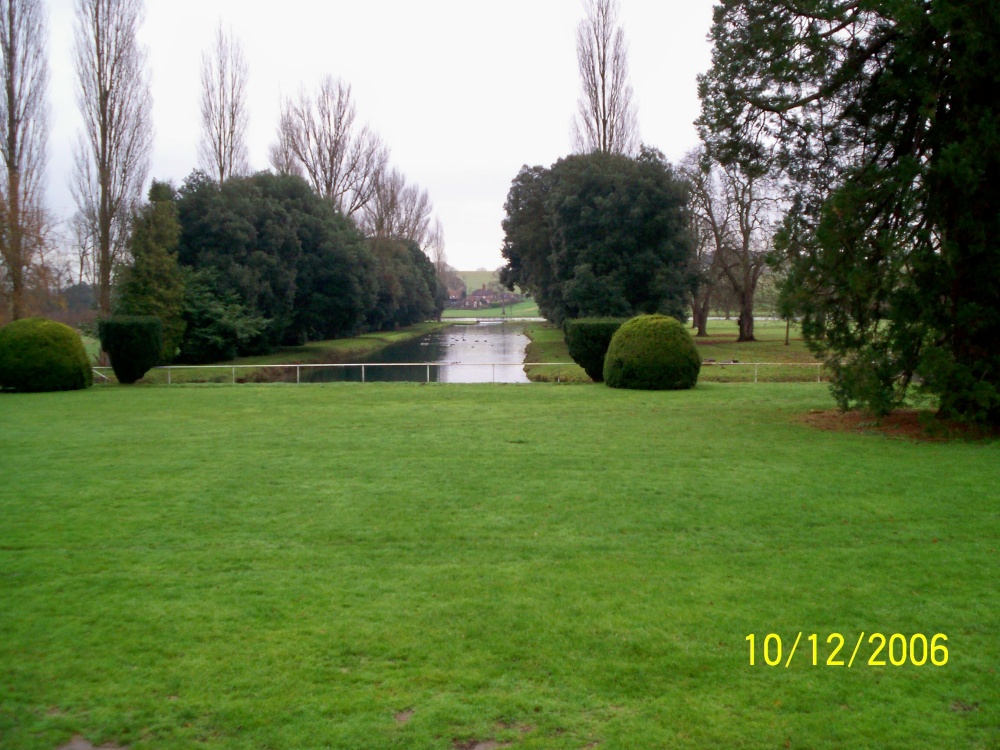 Canal located at the back of the main building at Fawley Court. The Thames River is in the distance photo by Elizabeth Szczepanski