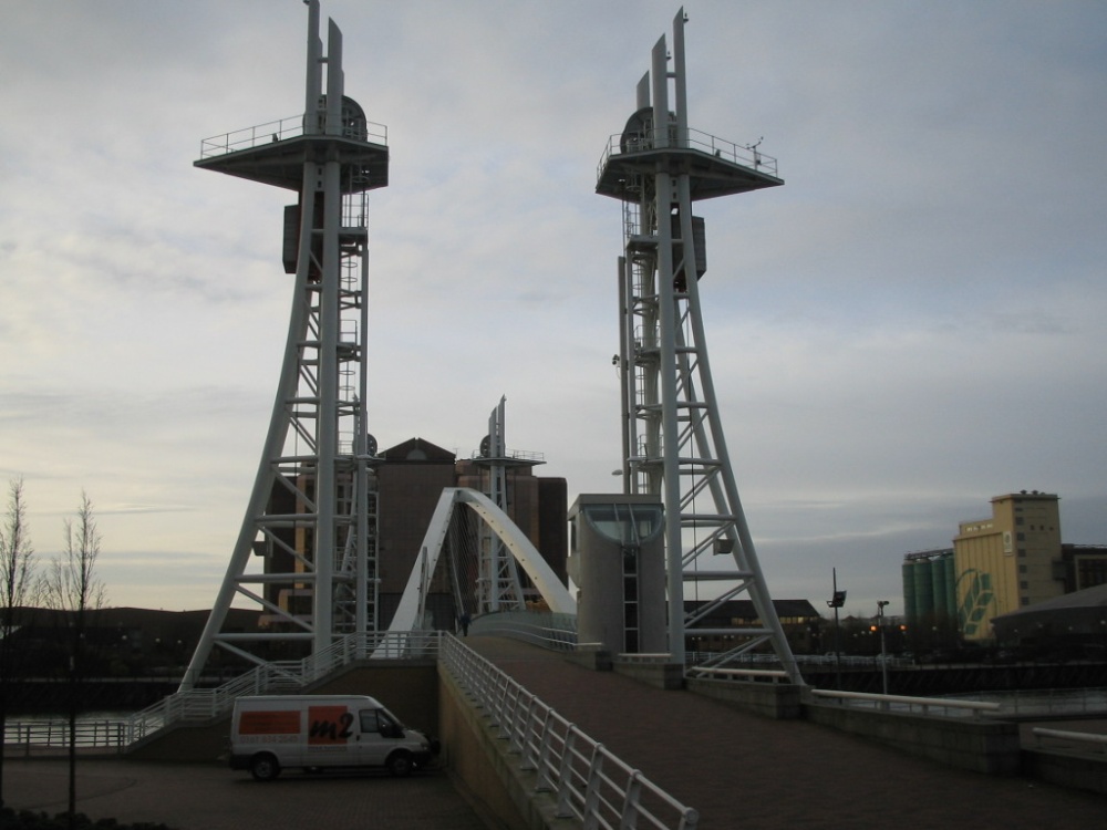 Lifting Bridge, Salford Quays, Salford, Greater Manchester.