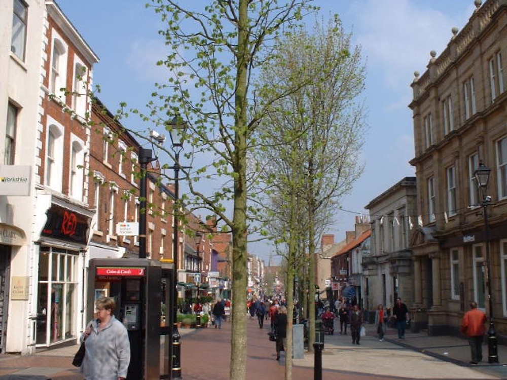 Bridge Street in the town centre, Worksop, Nottinghamshire.