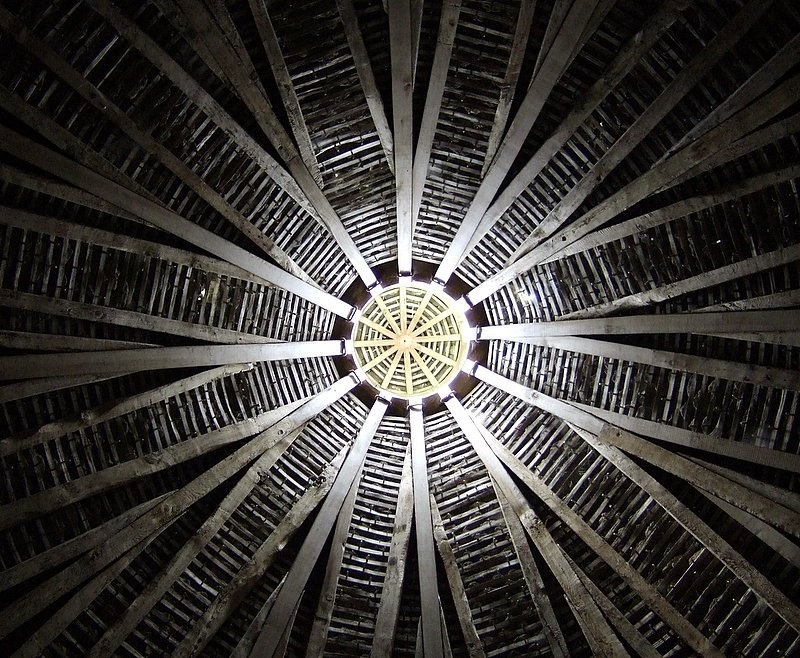 Dovecote roof at Minster Lovell Hall, Minster Lovell, Oxfordshire.