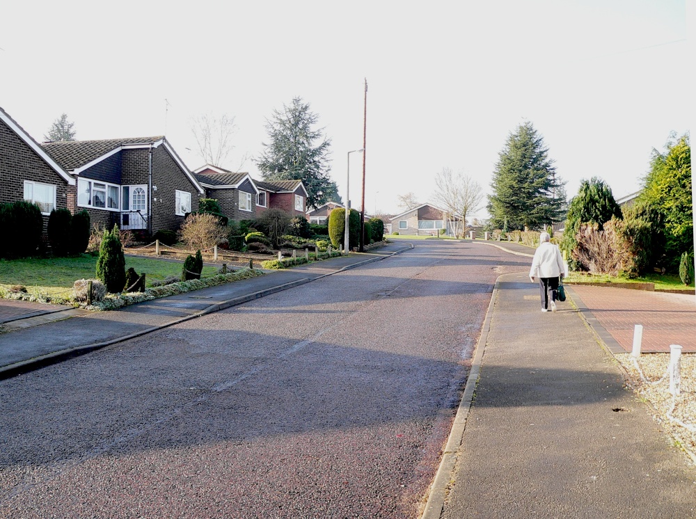 Typical bungalow estate in Brandon, Suffolk.
