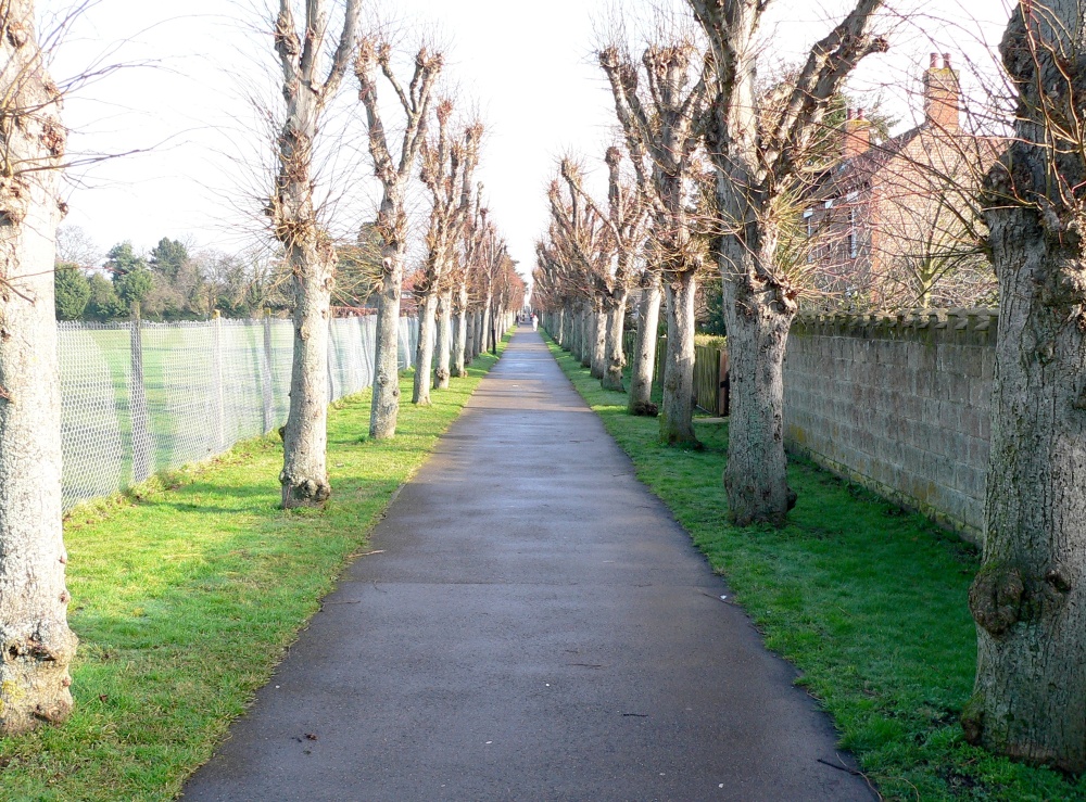 Old Victoria Avenue walkway in Brandon, Suffolk.