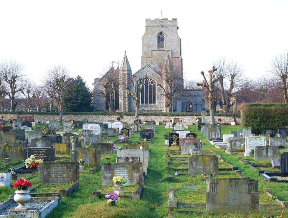 Photograph of St. Peter's Church and Cemetery in Brandon, Suffolk.