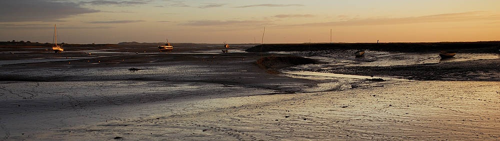 Dawn light, Brancaster Staithe harbour, Brancaster Staithe, North Norfolk.